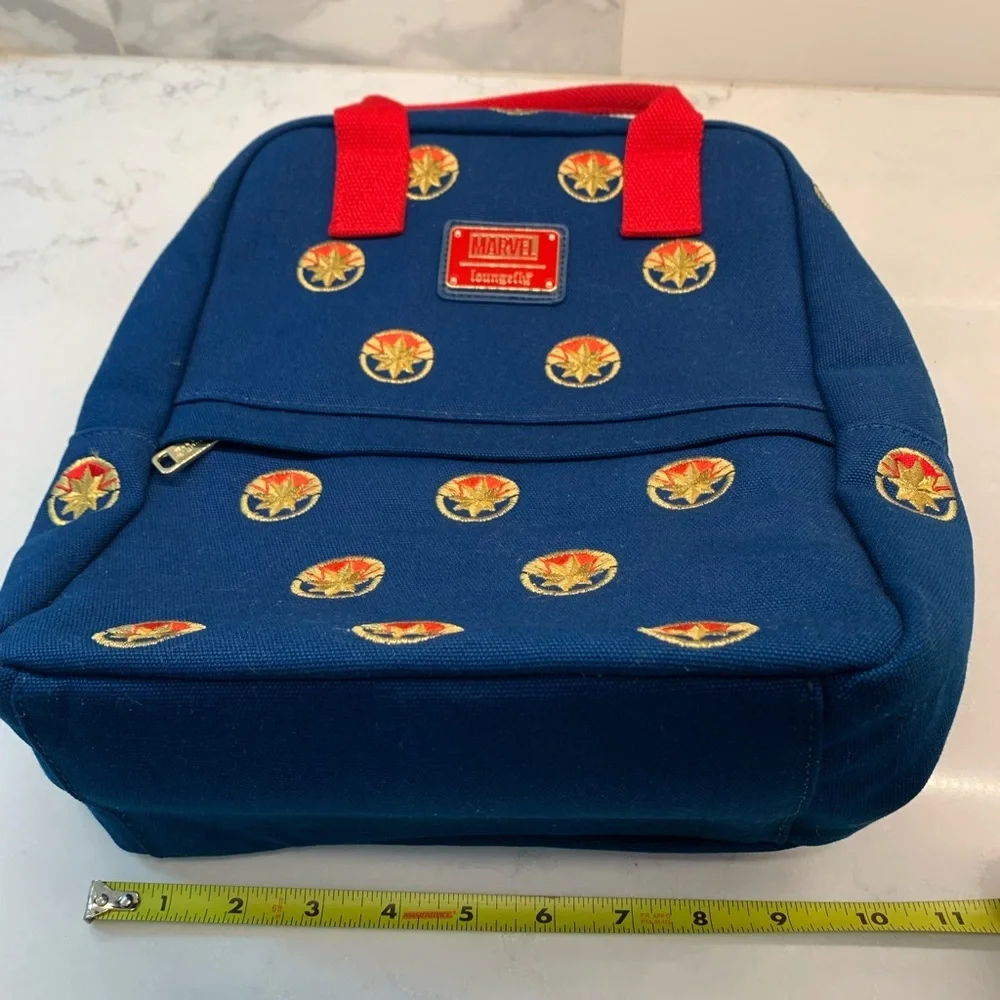 NWOT Loungefly x Marvel Navy Backpack with Red Handles​
